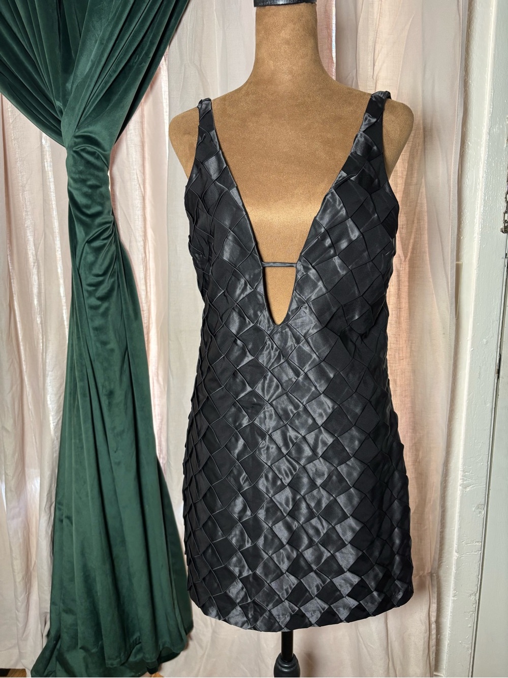 Zara Black Textured Mini Dress